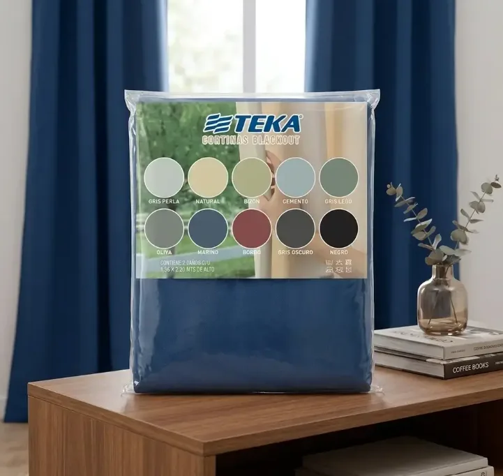Cortina blackout textil 2 paños TEKA