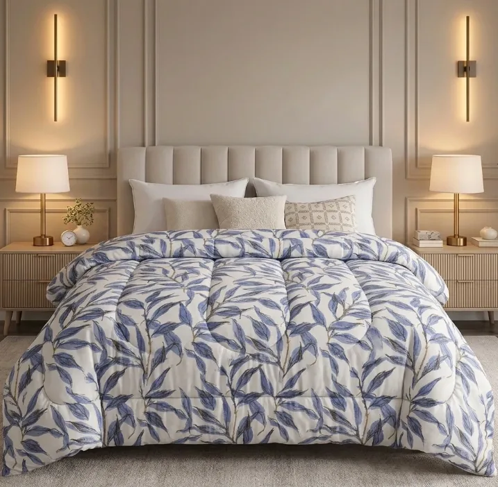 Acolchado niza estampado extra grosor AURA BLANCO